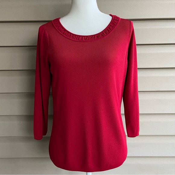 Elementz Tops - •Elementz• Cranberry Three Quarter Sleeve Pullover Top - Size Medium